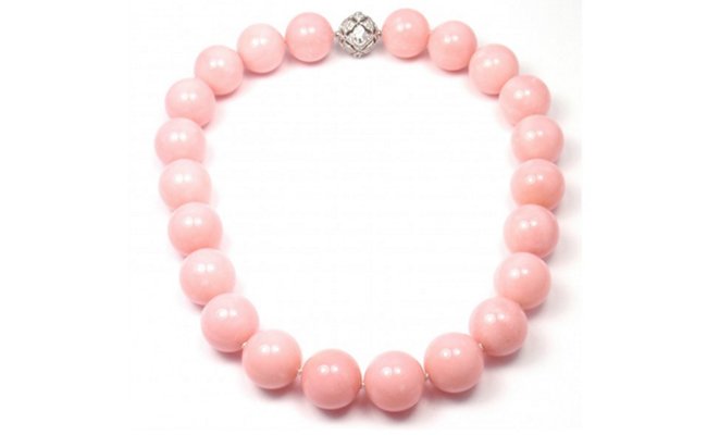 vca pink opal necklace