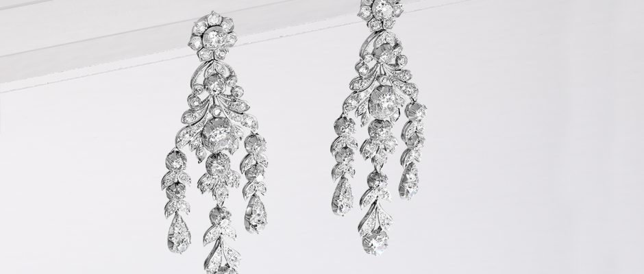 Vintage Diamond Chandelier Earrings