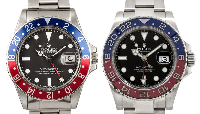 The Rolex GMT-Master (left) and Updated Rolex GMT-Master II