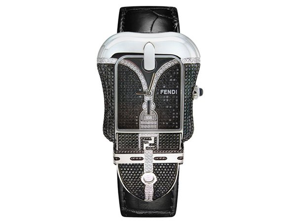 Fendi Timepieces B.Fendi Watch with Black and White Diamonds