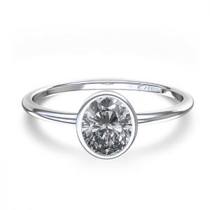 Palladium Ring with Bezel Set Diamond