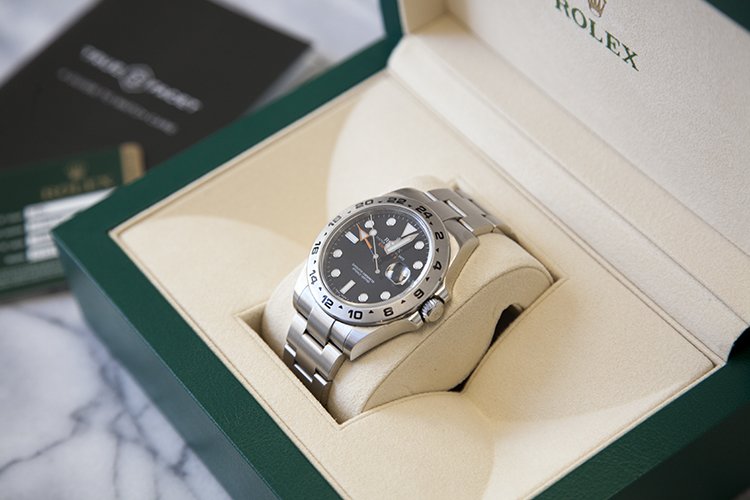 A Rolex Explorer with box and papers