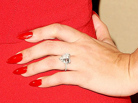 Lady Gaga's heart-shaped engagement ring.