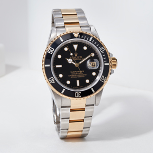 Rolex Submariner with Black Dial and Two-Tone Bracelet