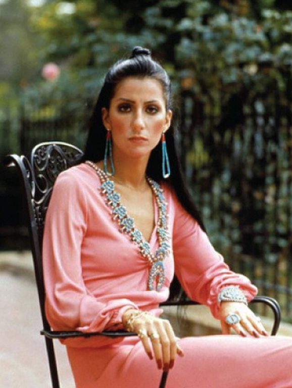 A young Cher decked out in turquoise jewlery