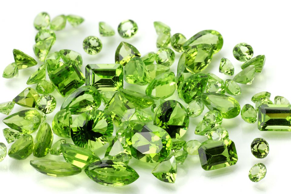 small peridot gemstones