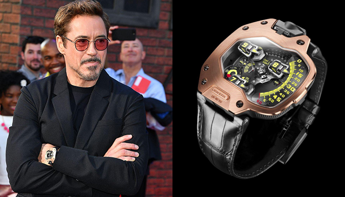 Robert Downey, Jr. in Super-Man Homecoming wearing an Urwerk Watch