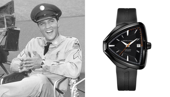 Elvis Presley in Blue Hawaii wearing a Hamilton Ventura watch