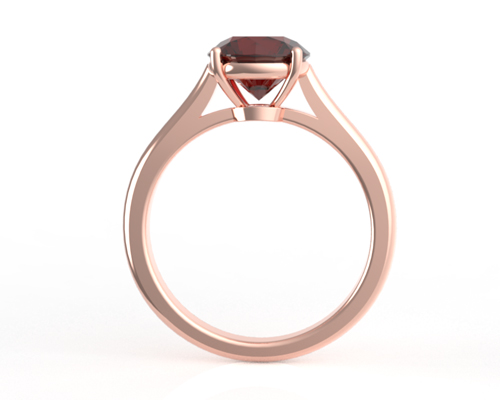 Ruby gemstone set in a rose gold engagement ring