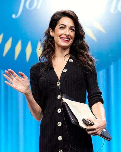 International law and human rights lawyer Amal Clooney wore a pair of Le Vian earrings to the October 2018 Pennsylvania Conference for Women.