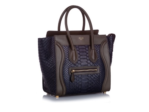 Celine Mini Luggage Python Tote Bag