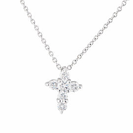 Roberto Coin 18K White Gold 0.20ct Diamond Baby Cross Necklace