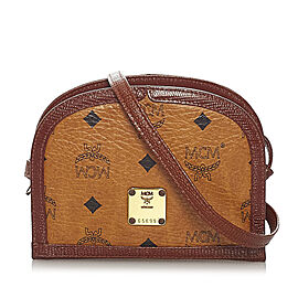 MCM Visetos Leather Crossbody Bag