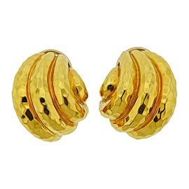 Henry Dunay Hammered Gold Half Hoop Earrings