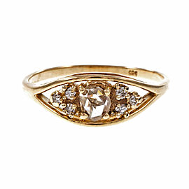 14K Yellow Gold with 0.33ct Diamond Ring Size 7.25