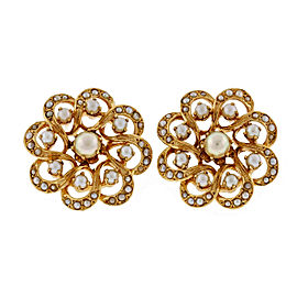 Hammerman Brothers 14K Yellow Gold & Pearl Circle Cluster Earrings