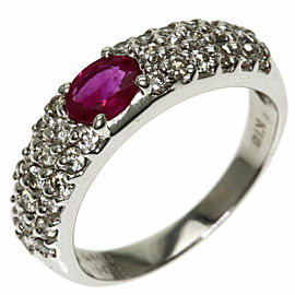 Ponte Vecchio 18k White Gold Ruby Ring LXGQJ-1267