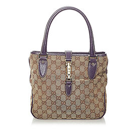 Gucci GG Canvas Jackie Piston Lock Tote