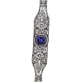 Art Deco Platinum Damond Sapphire Bracelet