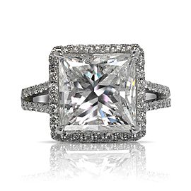 6 Carat Princess Cut E Color SI1 Clarity Diamond Engagement Ring 18K White Gold Certified 5 ct E SI1 BY MIKE NEKTA