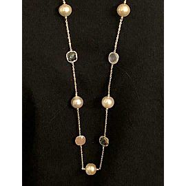 South Sea Gold Pearl Quartz Necklace 14k Gold 14.6 mm Certified $2,970 820708