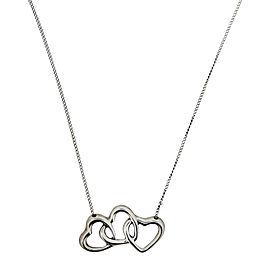 Tiffany & Co. Sterling Silver 3 Hearts Pendant Necklace