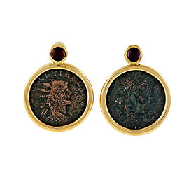 Cassetti 18K Yellow Gold Roman Augusto 14 AD Coin Earrings