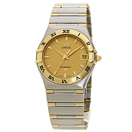 Omega SS/SS 18K Yellow Gold Quartz Watch