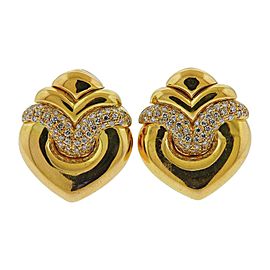 Bulgari Doppio Cuore Diamond Gold Earrings