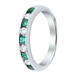 Tiffany & Co. Platinum Diamond and Emerald Ring