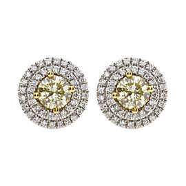 1.36 Carat Natural Yellow Diamond Earrings