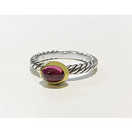 Vintage Rare David Yurman Gold & Sterling Pink Tourmaline Ring