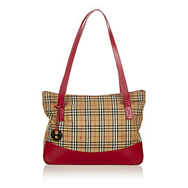 Burberry Haymarket Check Canvas Tote Bag