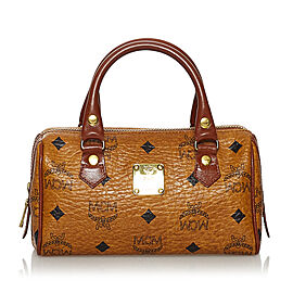 MCM Visetos Leather Satchel