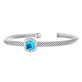 David Yurman Albion Bracelet with Blue Topaz and Diamonds