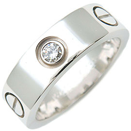 Cartier 18k White Gold 3P Half Diamond Love Ring