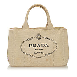 Prada Canapa Logo Canvas Satchel