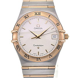 OMEGA Constellation 1212.30 SS K18YG Silver Dial Quartz Watch LXGJHW-158