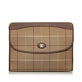 Burberry Plaid Canvas Business Bag