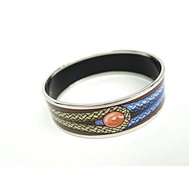 Hermes Enamel Cloisonne Palladium Bangle Bracelet