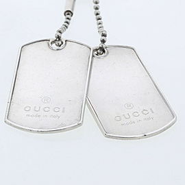 GUCCI 925 Silver Dog tag Necklace LXGBKT-1164