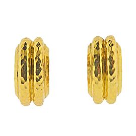 David Webb Half Hoop Hammered Gold Earrings