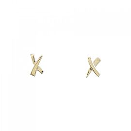 Tiffany & Co 18K Yellow Gold VINTAGE Kiss Earrings E1062