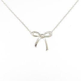 TIFFANY & Co 925 Silver Bow Necklace LXGYMK-159