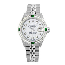 Rolex Datejust 6917 Stainless Steel & White Mother of Pearl Diamond Dial 26mm Womens Watch