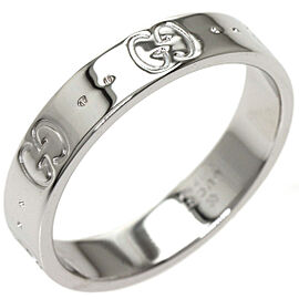 GUCCI 18K white Gold Icon Ring US 6 QJLXG-1451