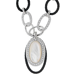 Alor 18K White Gold/Stainless steel & Black PVD & 4.8CT Mother of pearl Necklace