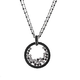 Alor 18K White Gold/Stainless steel & Black PVD, 0.24CT WHT, Necklace