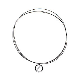 Alor 18K White Gold/Stainless steel & Black PVD THIN Cable Necklace