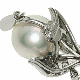 MIKIMOTO 18k White Gold Akoya Pearl top Pendant LXGQJ-867